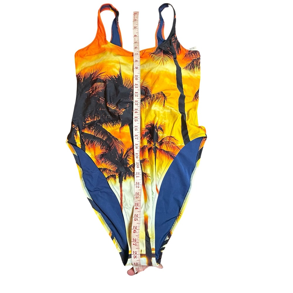 Aerie Real Good One Piece Cheekiest Swimsuit XL Sunset Palm Tree UPF 50 NWT - Picture 3 of 10